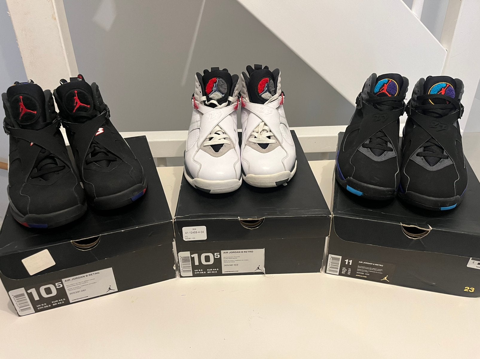 Air Jordan 8 Retro Maat 45, Ophalen of Verzenden, Zo goed als nieuw, Schoenen