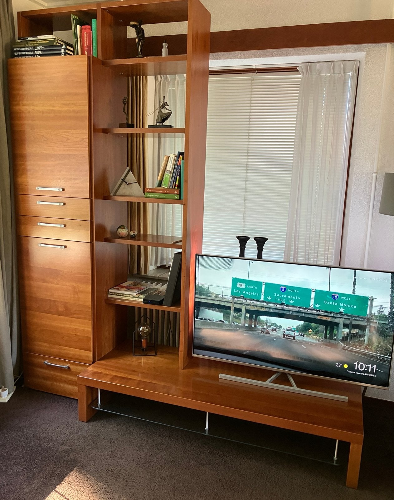 Chique kersen TV meubel met bijpassend dressoir, Ophalen, Gebruikt, 200 cm of meer, Kersenhout