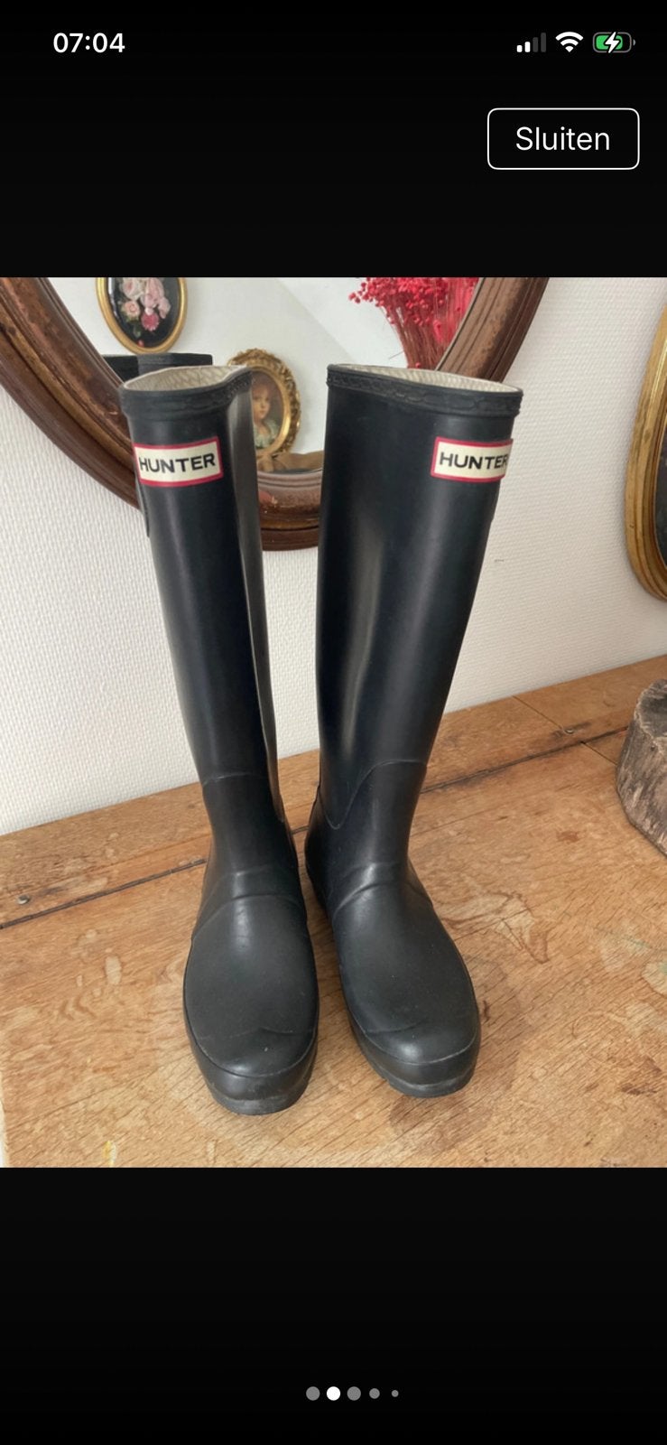Hunter laarzen, Kleding | Dames, Schoenen, Ophalen, Zo goed als nieuw, Zwart, Hoge laarzen