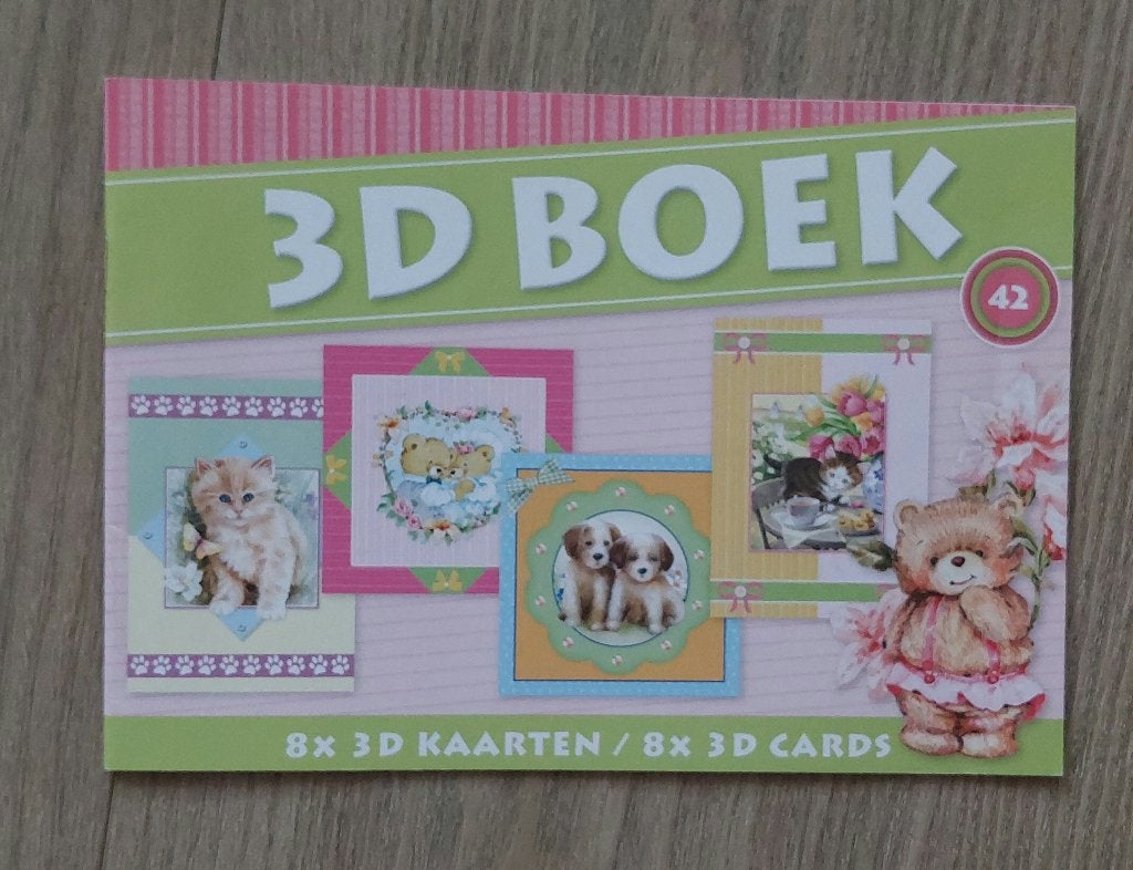 3D Plaatjes Boekje - Beren, Honden & Katten, Hobby en Vrije tijd, Ophalen of Verzenden, Nieuw, Dieren, Knipvel