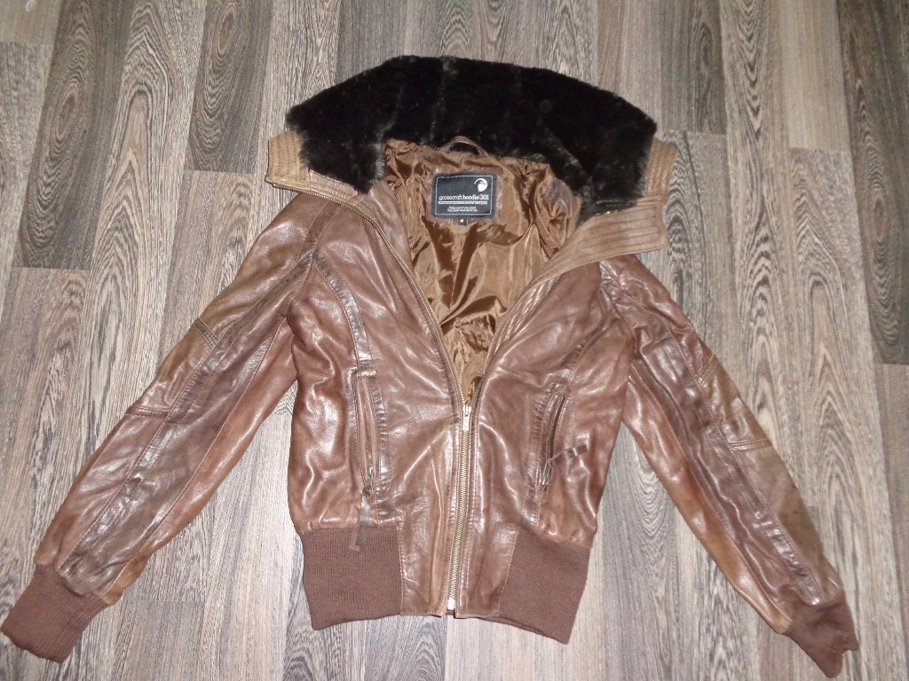 donkerbruine leren damesjas van GOOSECRAFT ( maat M ), Kleding | Dames, Jassen | Winter, Ophalen of Verzenden, Gedragen, Maat 38/40 (M)
