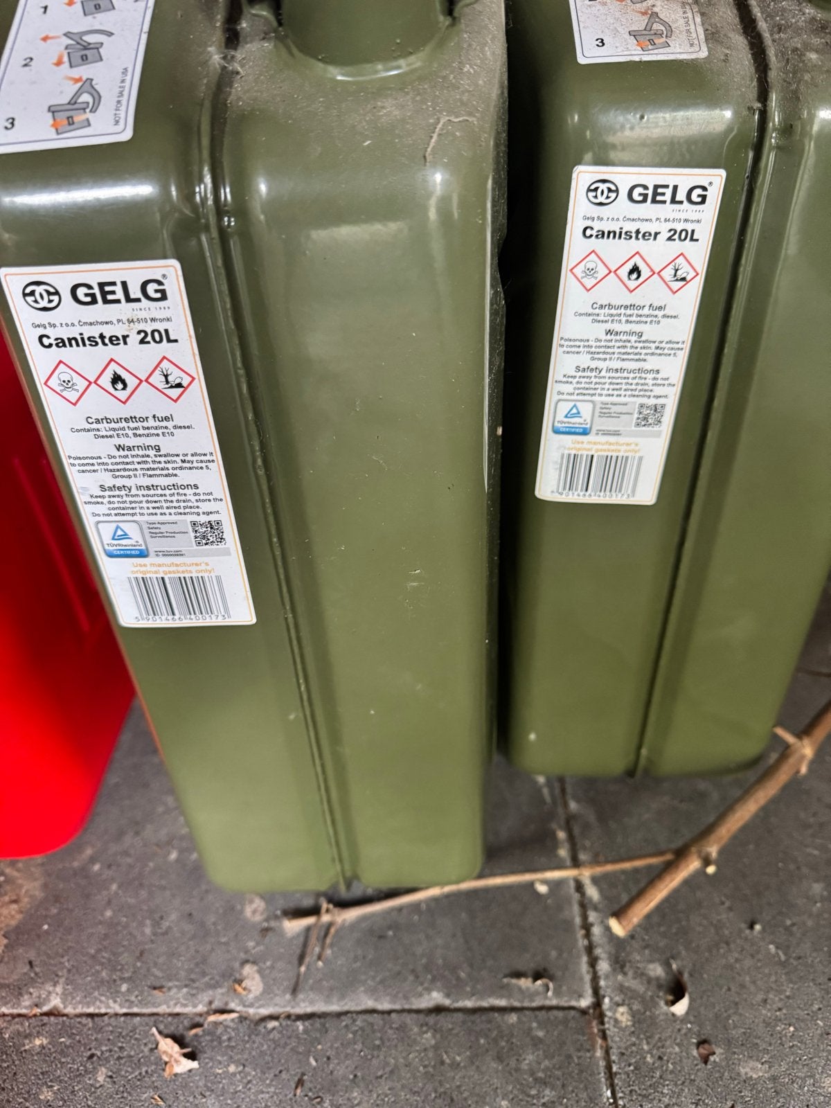 Jerrycans: 2x groen (20L) rode zijn verkocht, Ophalen, Gebruikt