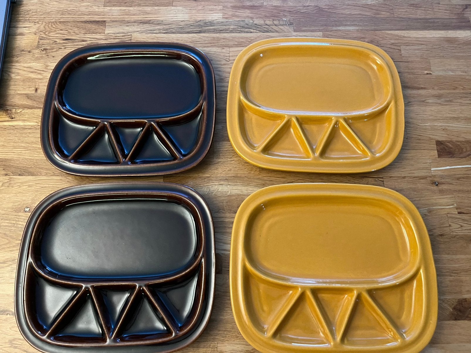 4 Jasba fondueborden 1960’s retro, Verzenden, Keramiek, Vintage, Zo goed als nieuw