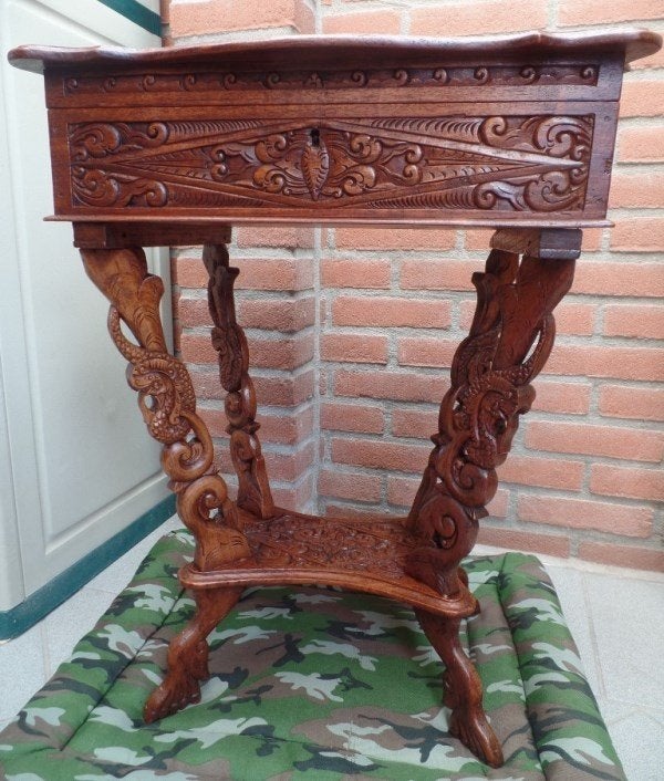 Indonesische naaitafel / bijzettafel vintage, Ophalen