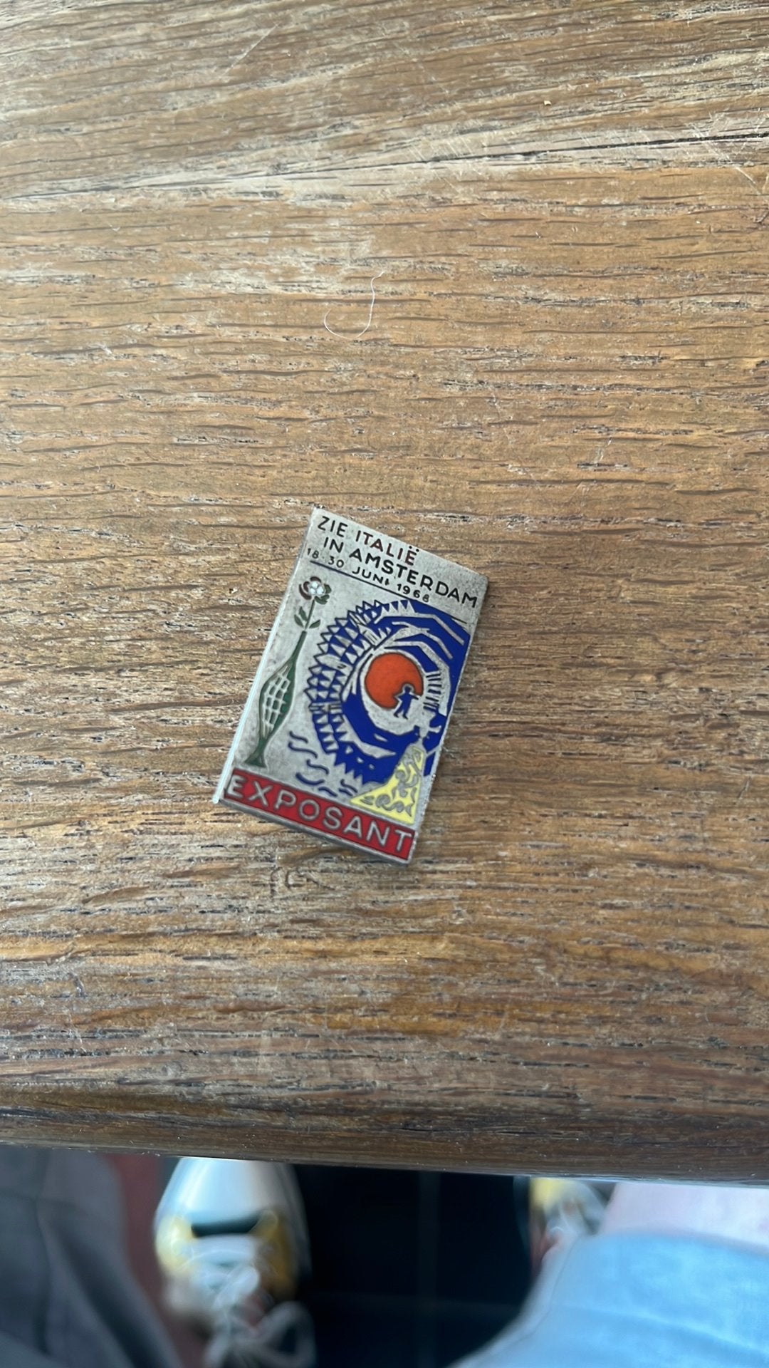 Speldje “Zie Italië in Amsterdam" beurs uit 1966”, Ophalen of Verzenden