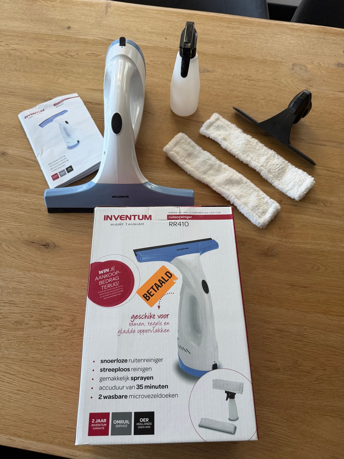 Inventum RR410 Snoerloze Ruitenreiniger - Nieuw, Ophalen of Verzenden, Raamwisser of Trekker