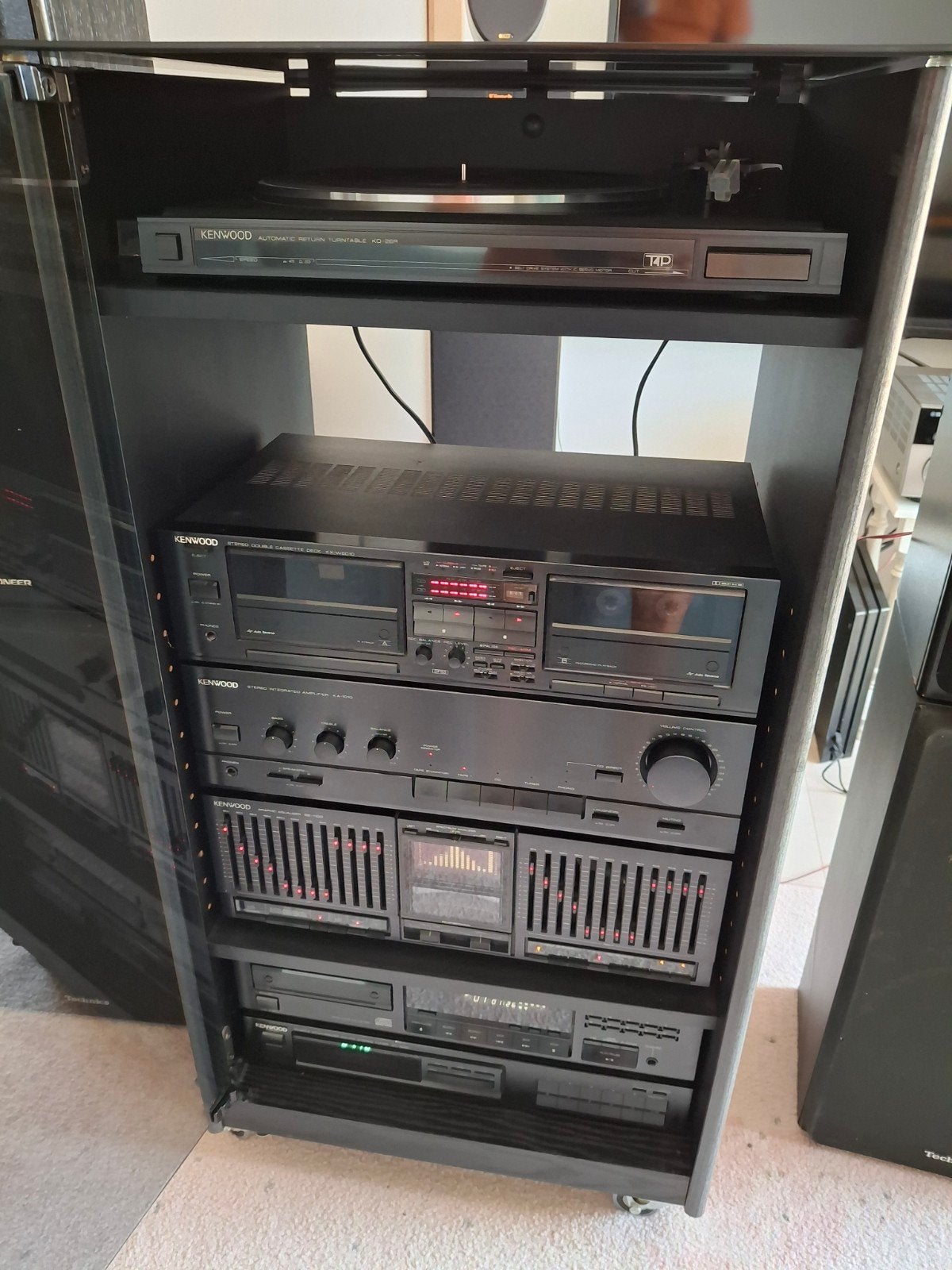 Kenwood GE-1100 met toren, kast en 4 luidsprekers, Gebruikt, Losse componenten, Tuner of Radio, Ophalen