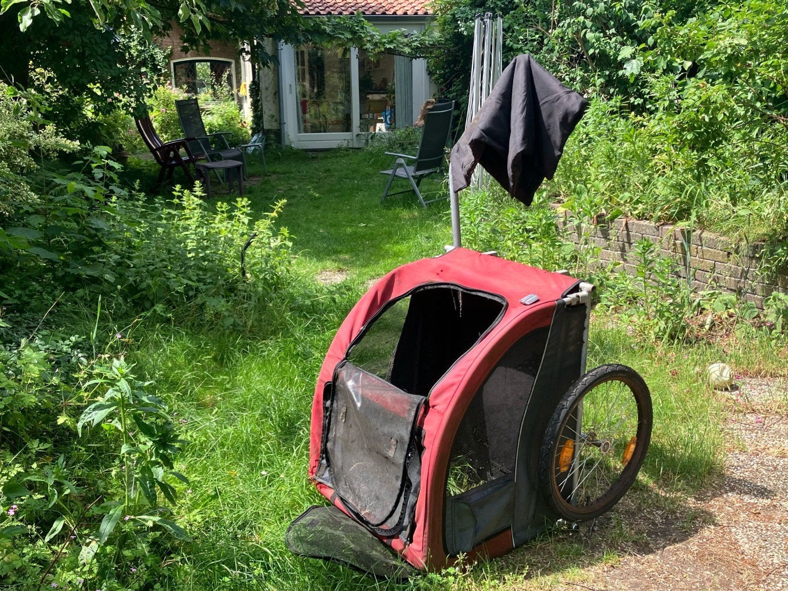 grote fietskar met goede grote wielen en koppelstuk, Ophalen, Gebruikt, Hondenkar
