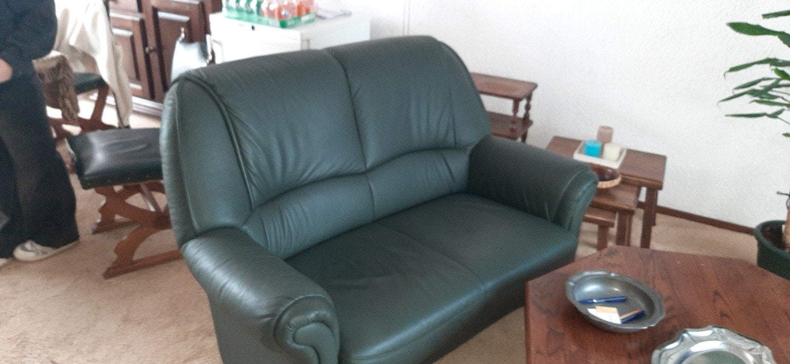 senioren tweezitsbank leer igst, Ophalen, Gebruikt, 150 tot 200 cm, Tweepersoons