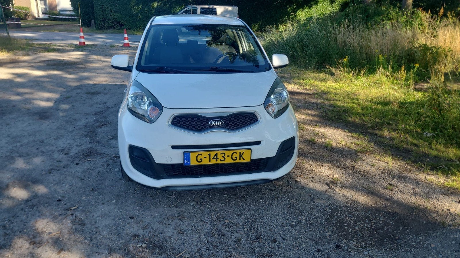 Kia Picanto 1.0 Cvvt 67 PK ECO Dynamics 5D LPG 2014 Wit, Auto's, Kia, Voorwielaandrijving, Stof, Wit, Grijs