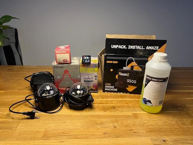 Party Set met BeamZ Rookmachine, Stroboscoop en Discolampen, Muziek en Instrumenten, Licht en Laser, Ophalen, Gebruikt, Rookmachine