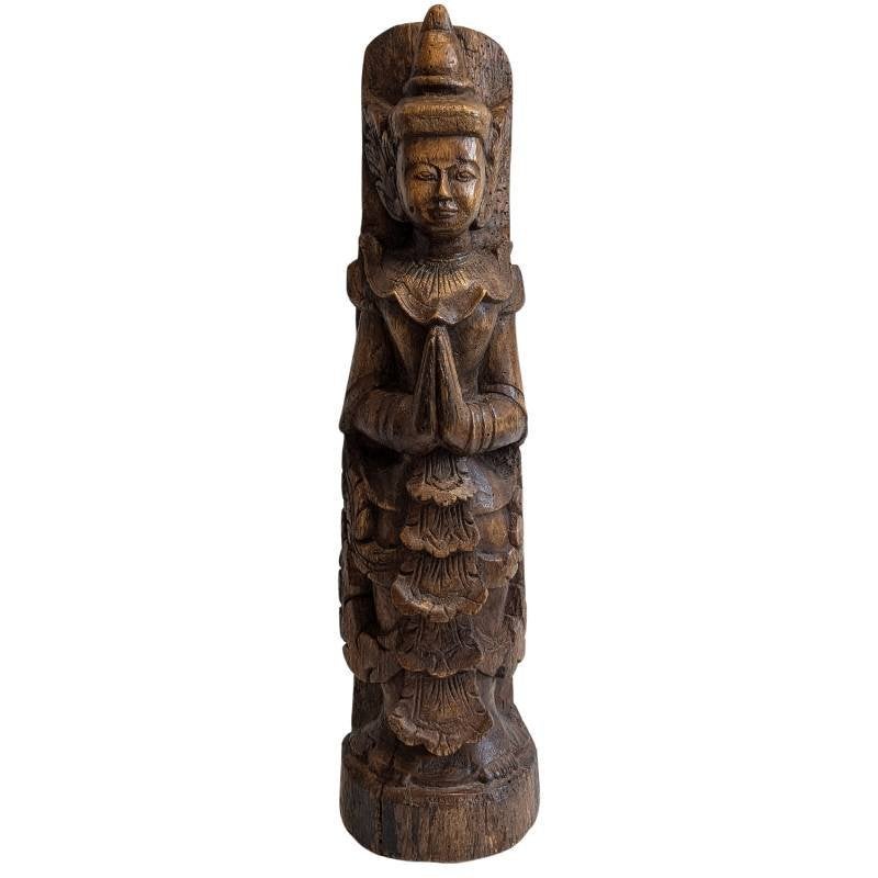 Birmees houten tempelbeeld Thagyamin – 19e eeuw – 007