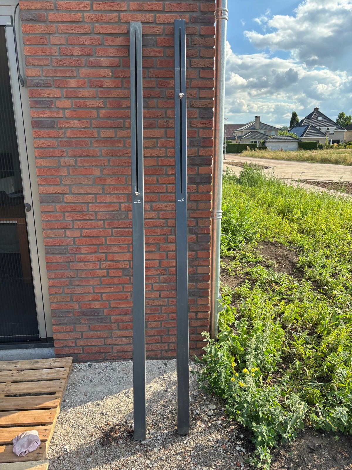 Nesling schaduwdoek set met palen en ankers, Ophalen, Gebruikt