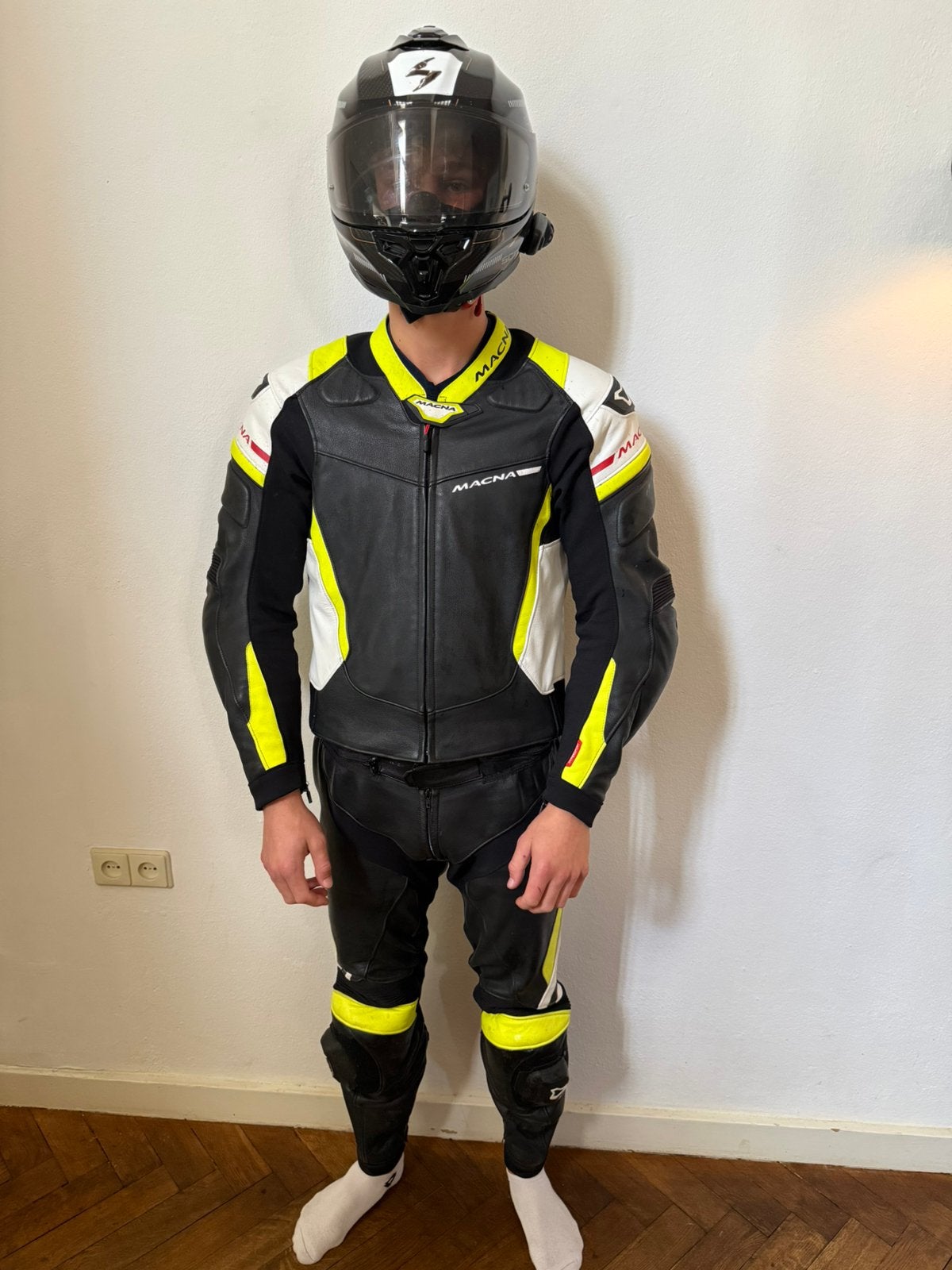 Leren combi motorpak merk Macna maat 54 / XL, Motoren, Kleding | Motorkleding, Ophalen of Verzenden, Tweedehands, Combipak