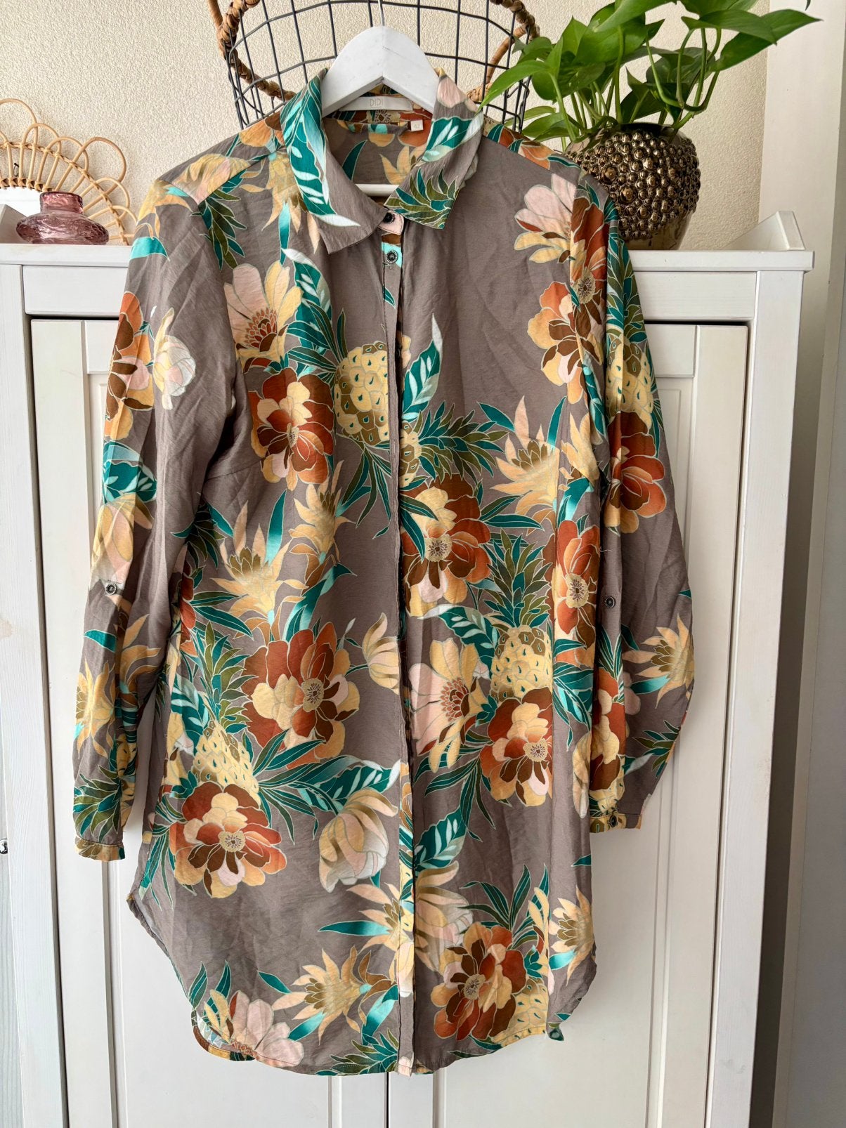 Didi lange blouse maat 42, Kleding | Dames, Blouses en Tunieken, Ophalen of Verzenden, Zo goed als nieuw, Maat 42/44 (L), Beige
