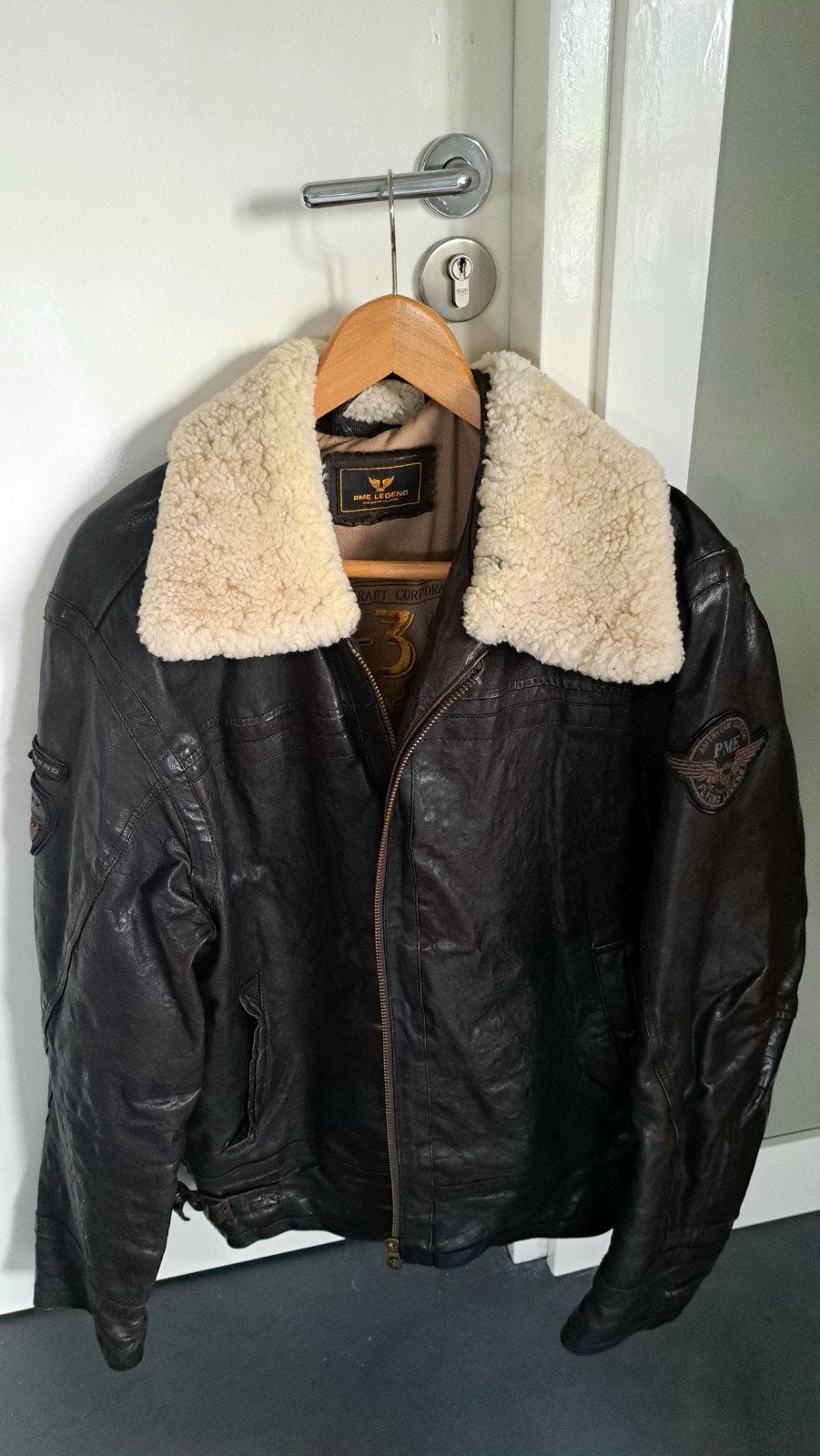 PME Legend Leren Jas XXL (aangepast), Bruin, Maat 56/58 (XL), Ophalen of Verzenden, Zo goed als nieuw