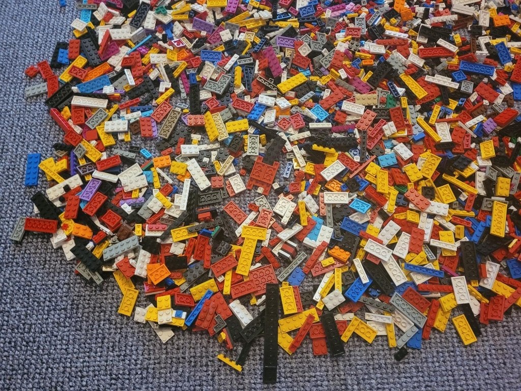 Partij Z5=2,5 Kilo Lego plaatjes gemengd, Lego, Lego, Gebruikt, Lego