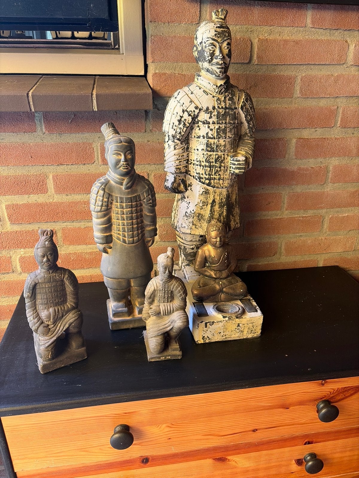 Set van 5 Terracotta Krijgers en Boeddha Beelden, Ophalen