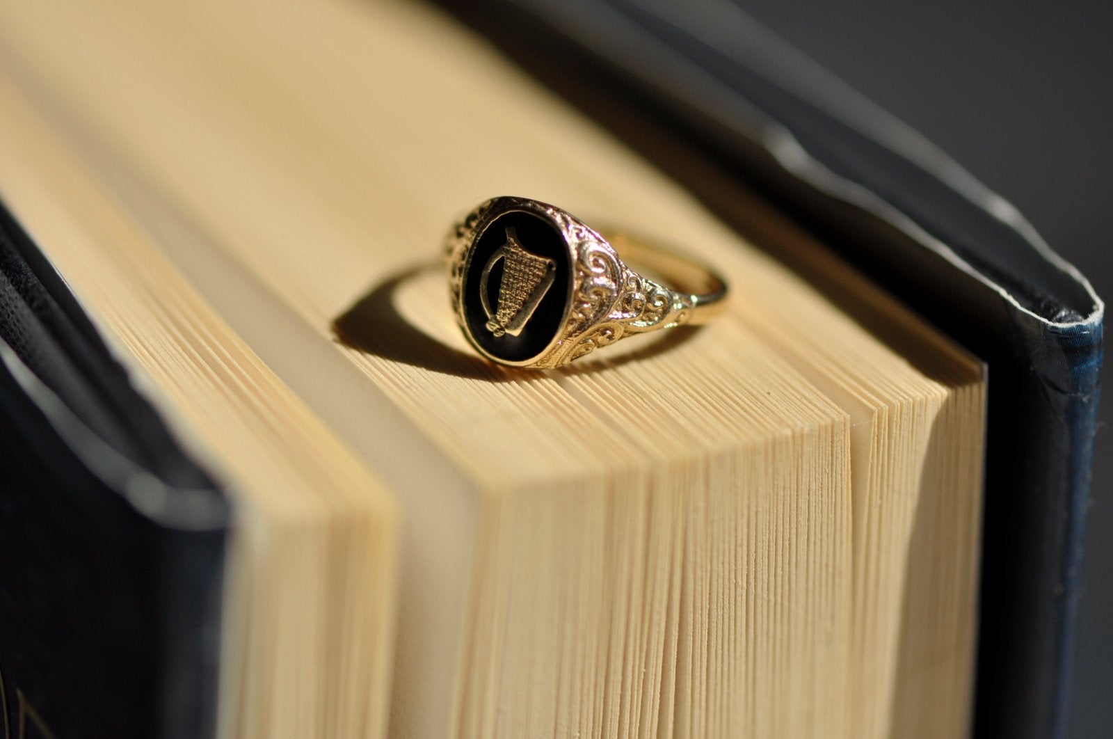 Vintage 9 karaat Harp ring, Sieraden, Tassen en Uiterlijk, Ringen, Verzenden, Nvt, Dame, Nvt