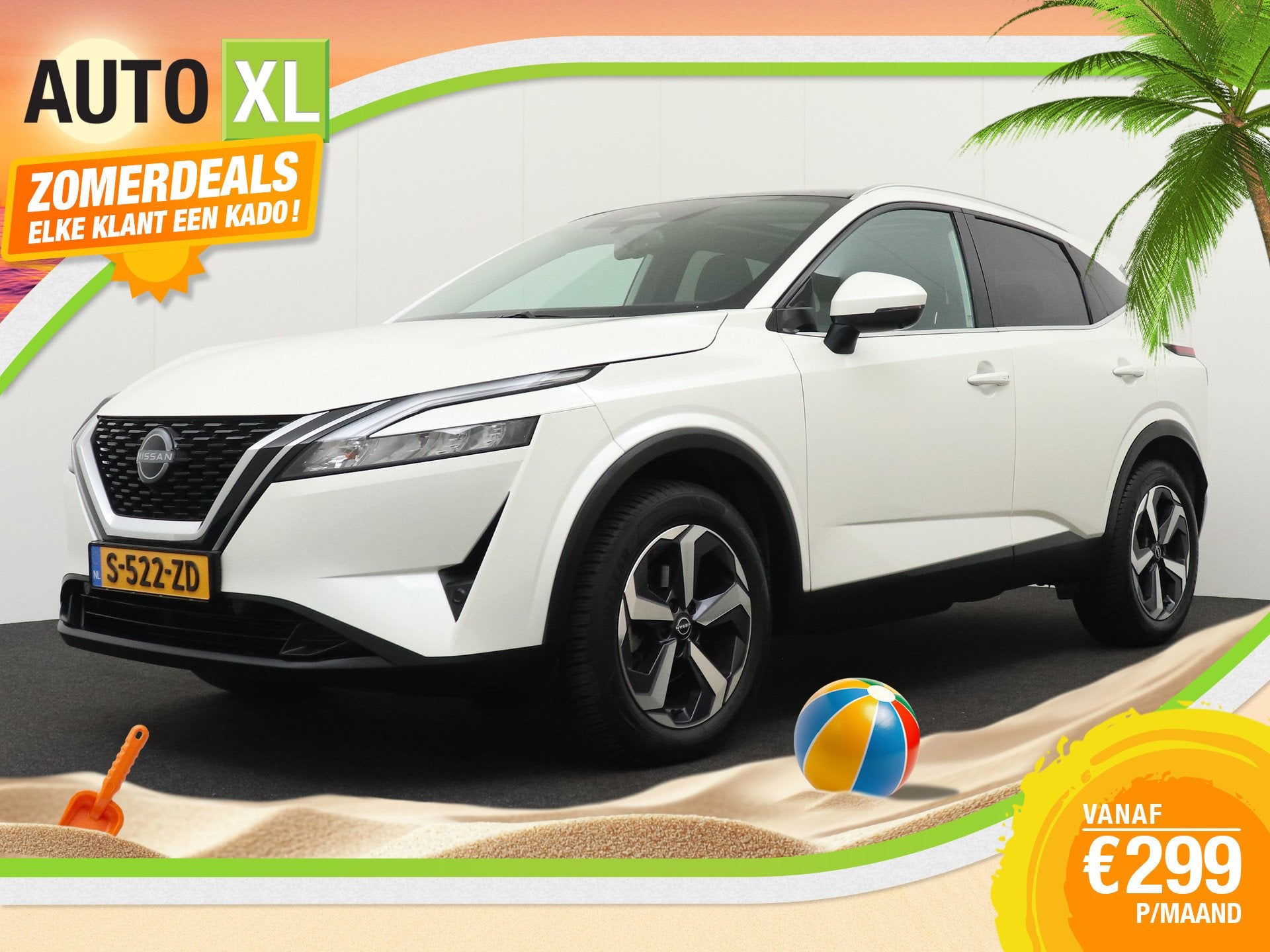 Nissan QASHQAI 1.3 158 PK Aut. MHEV N-Connecta Pano-Dak Adap, Auto's, Nissan, Stof, Automatische klimaatregeling, Wit, Origineel Nederlands