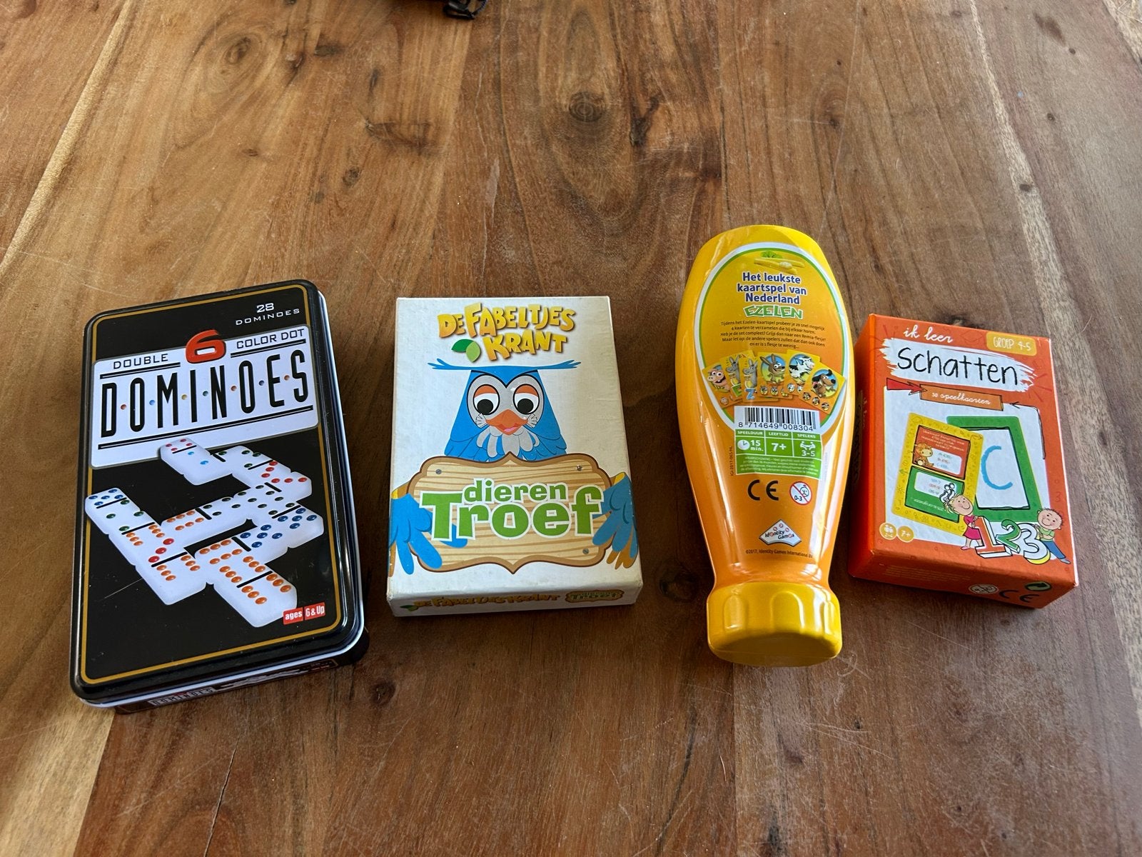 Diverse Spelletjes: Domino, Dieren Troef, Ezels en Schatten, Een of twee spelers, Ophalen, Gebruikt, Reisspel