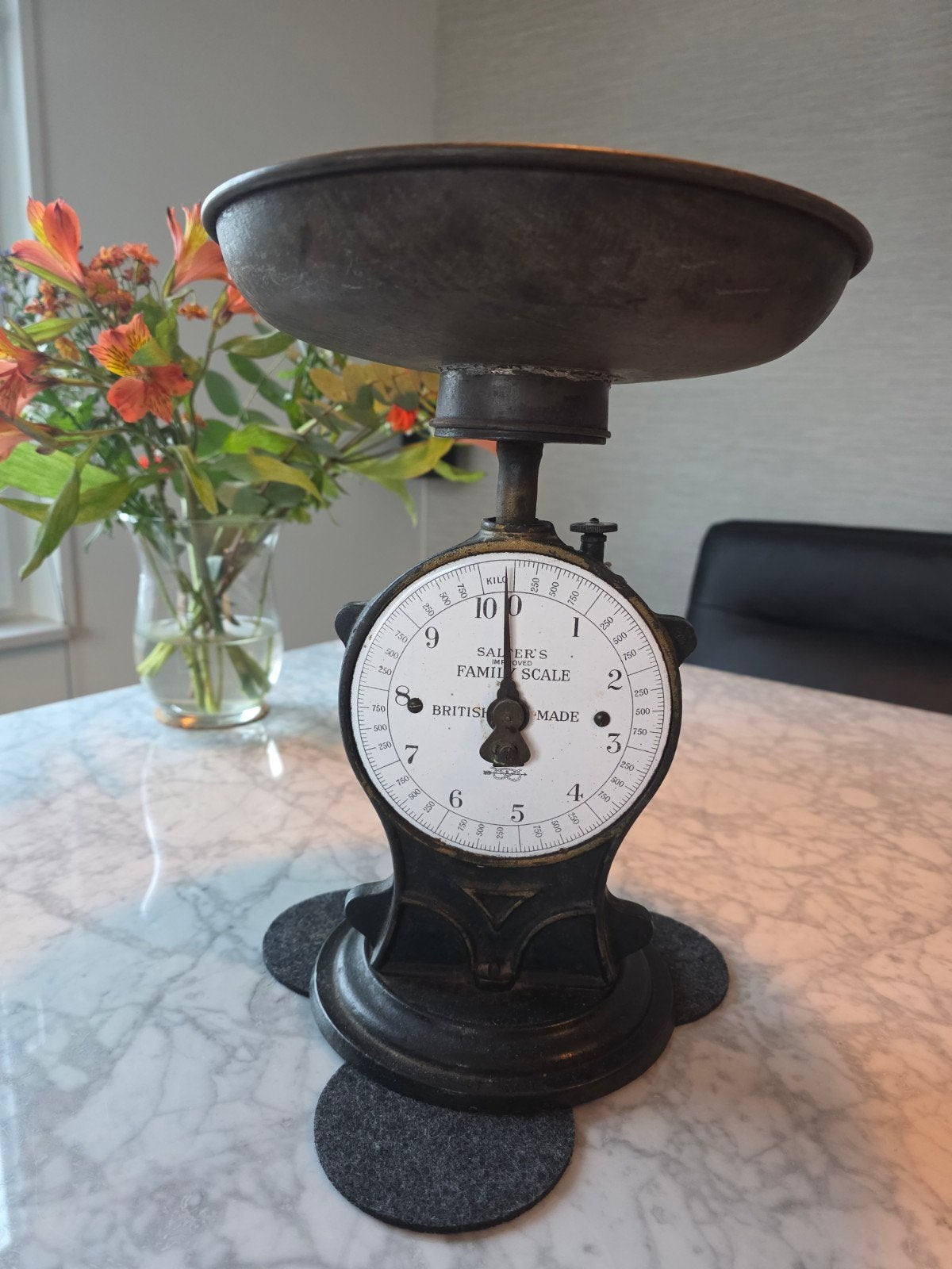 Antieke Salter Gietijzeren Keukenweegschal - Family Scale, Witgoed en Apparatuur, Weegschalen, Ophalen of Verzenden, 1 tot 500 gram