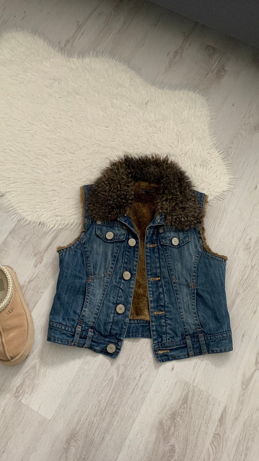 Gilet met bontkraagje maat L van Watcher, Ophalen of Verzenden, Zo goed als nieuw, Maat 42/44 (L), Blauw