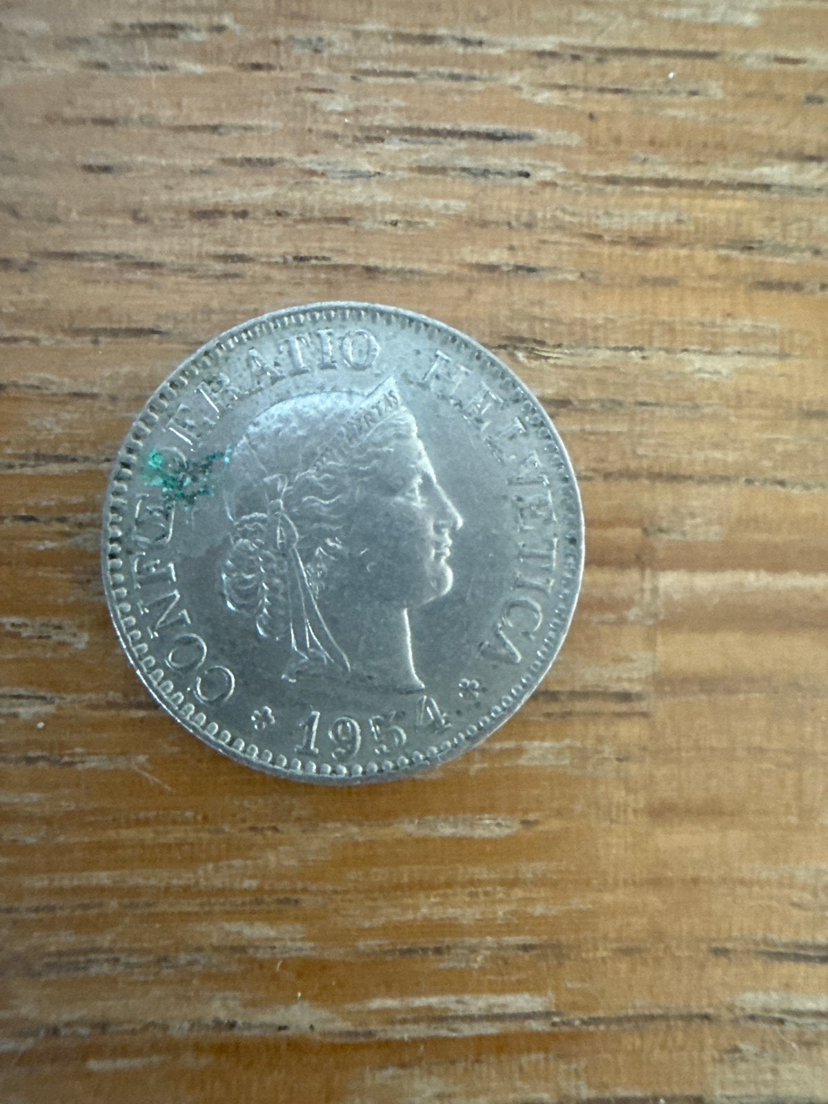 Zeldzame Zwitserse 10 Rappen munt 1954, Ophalen of Verzenden, Losse munt