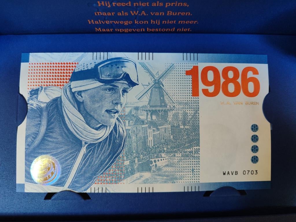 W. A. van Buren Biljet 1986 UNC Elfstedentocht N 0703/1986, Postzegels en Munten, Bankbiljetten | Nederland, Setje, Ophalen of Verzenden
