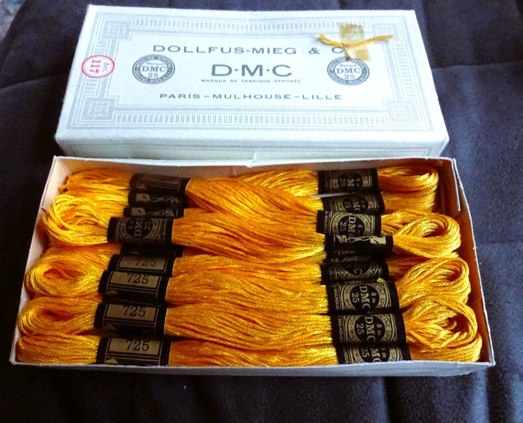 DMC Mouliné borduur garen, kleur geel 725, Verzenden, Nieuw, Handborduren, Borduurgaren of Zijde