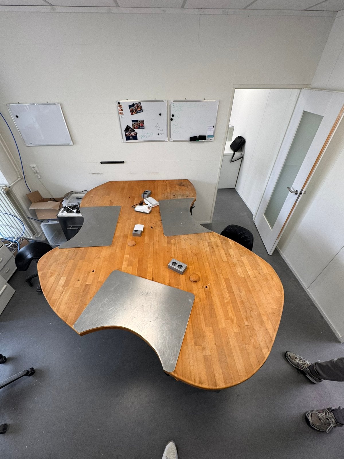 Tandtechniek werktafel 3-persoons incl. ladekasten, Overige typen, Gebruikt, Hout, 180 cm