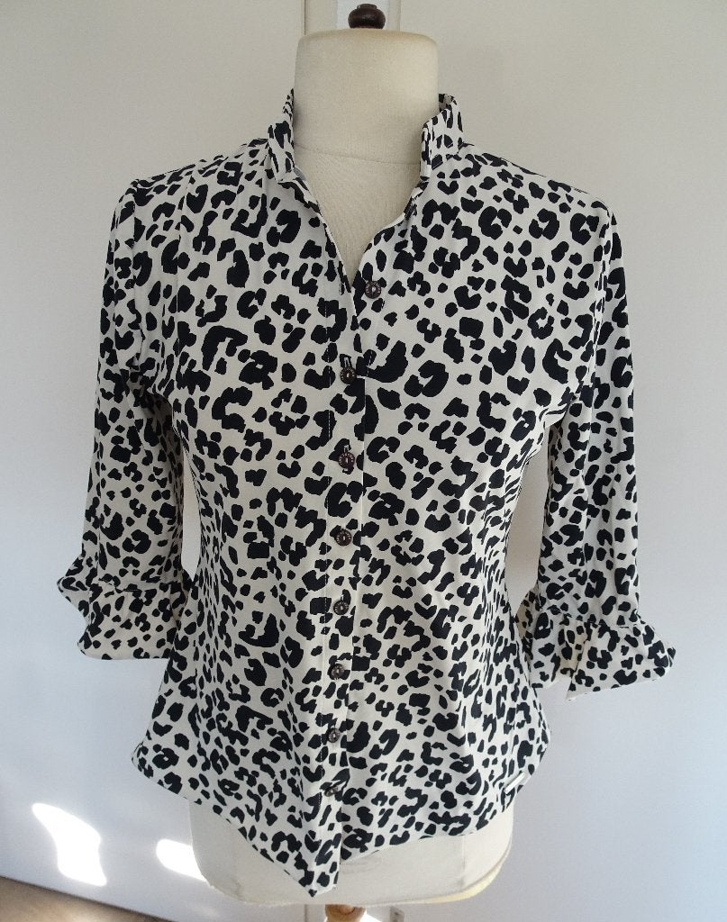 STRETCH BLOUSE VAN JANE LUSHKA MAAT 38, Maat 38/40 (M), Meerkleurig, Ophalen of Verzenden, Zo goed als nieuw
