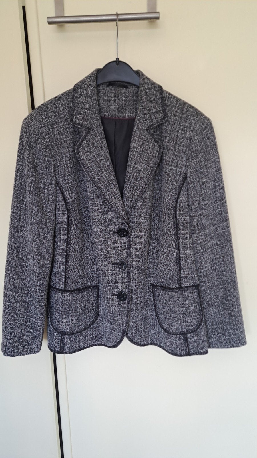 C&A Jasje Maat 44 - Grijs/Zwart Tweed Look, Maat 42/44 (L), Ophalen of Verzenden, Jasje, Grijs
