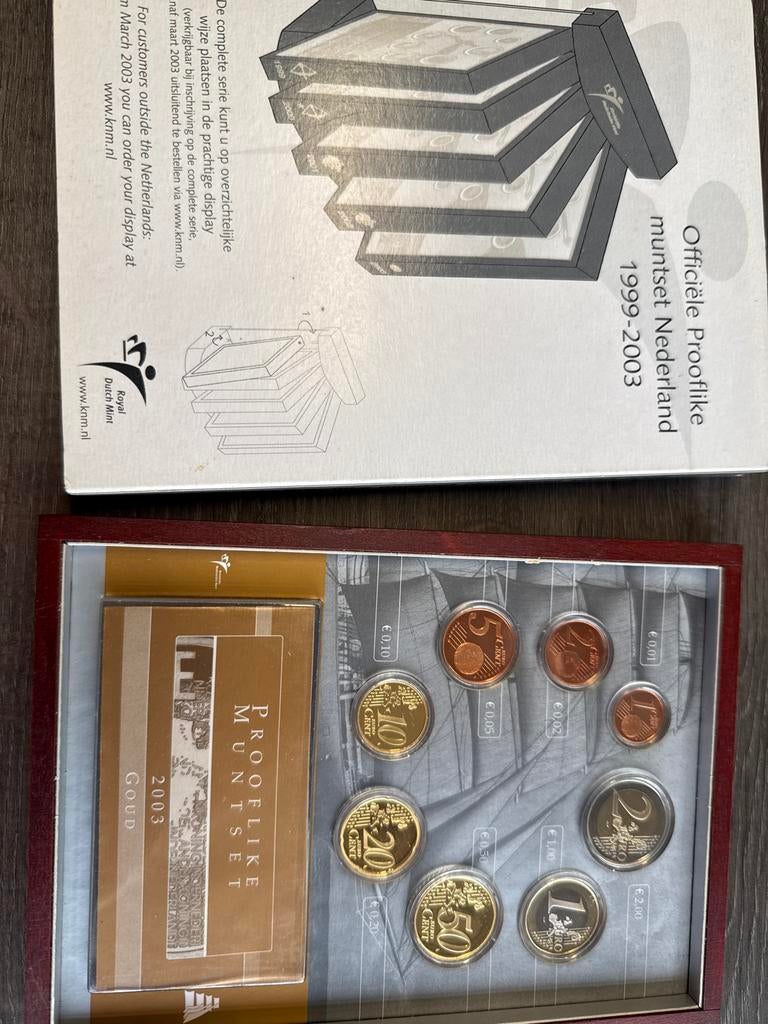 Officiële Prooflike muntset Nederland 1999-2003, Setje, Overige landen, Goud, Overige waardes