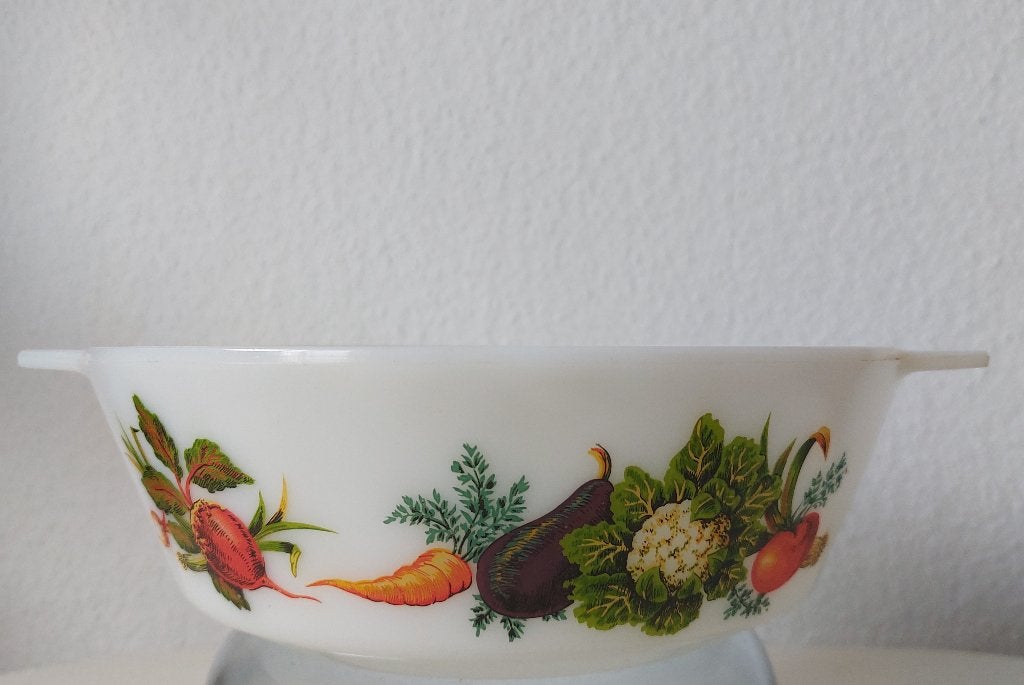 Retro ovenschaal Pyrex groenteprint, Ophalen, Huis en Inrichting