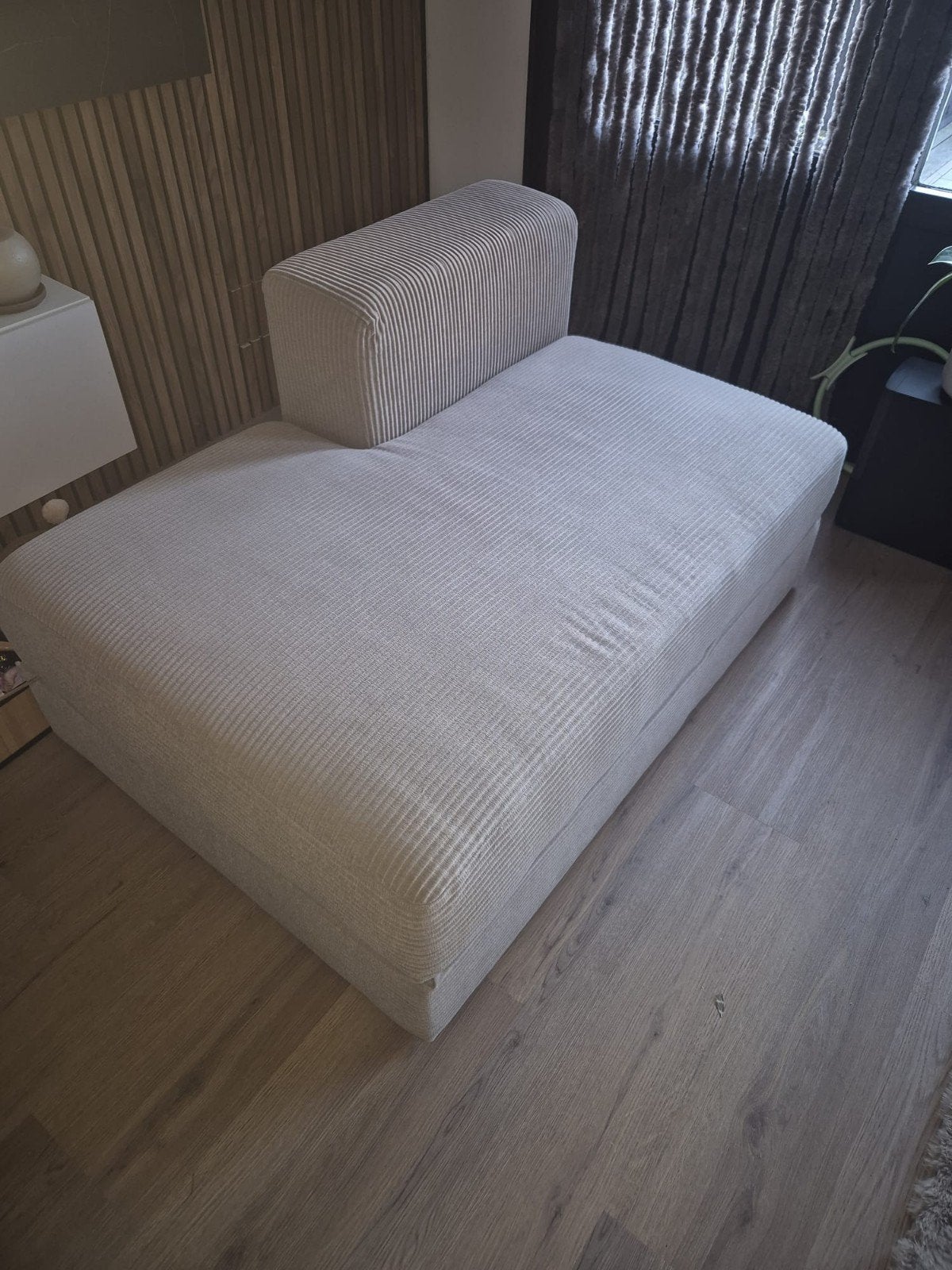 IKEA JÄTTEBO Chaise longue met opbergruimte, grijsbeige, Ophalen, Zo goed als nieuw, Metaal, Modern, Scandinavisch