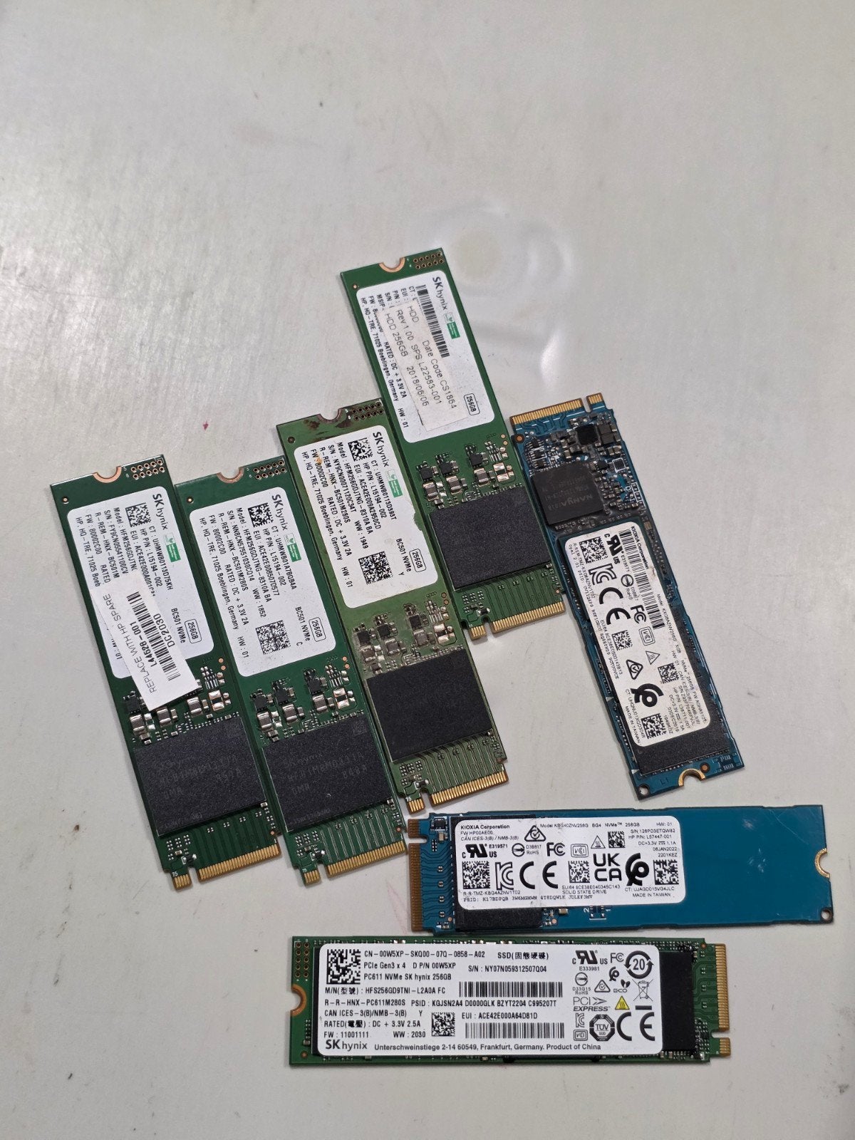 Verschillende merken 256gb m.2 nvme ssd strip, Intern, Gebruikt, ., SSD