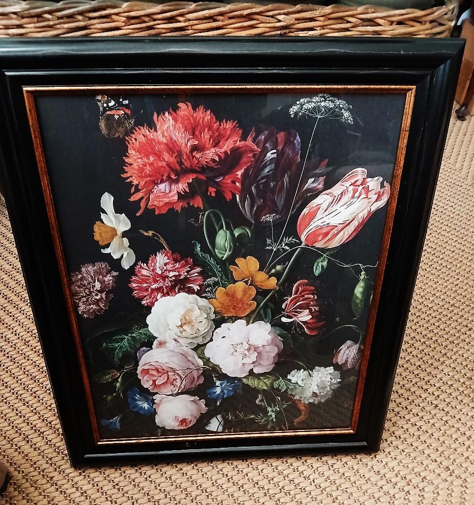 Reproductie prent Bloemen 50 x 60 cm Jan Davidsz De Heem, Antiek en Kunst, Ophalen