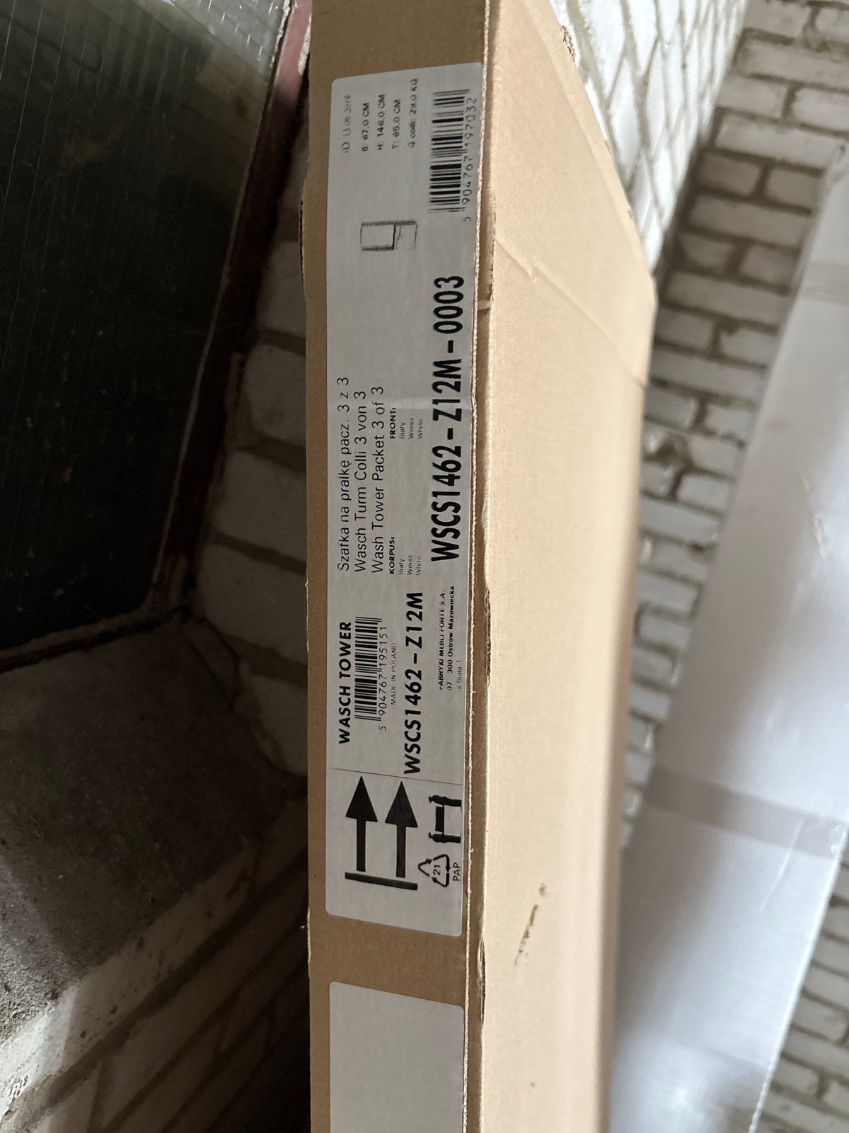 Wasch Tower Kast voor Wasmachine - Nieuw in Doos, Witgoed en Apparatuur, Wasmachines, Ophalen, Nieuw, 1200 tot 1600 toeren, Minder dan 85 cm