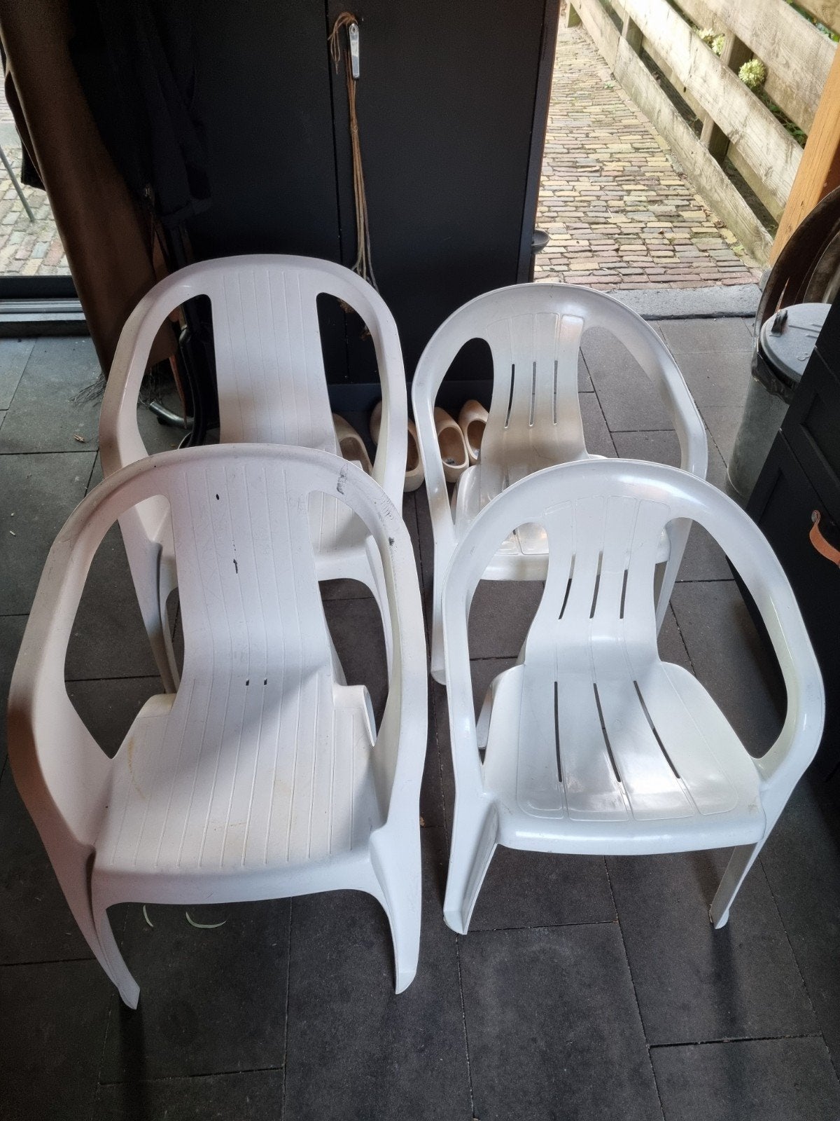 Stapelbare tuinstoelen, Tuin en Terras, Tuinstoelen, Ophalen, Gebruikt, Kunststof