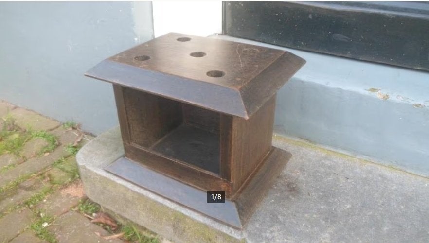 Houten voetenstoof stoof krukje stoofje massief hout, Antiek en Kunst, Ophalen of Verzenden
