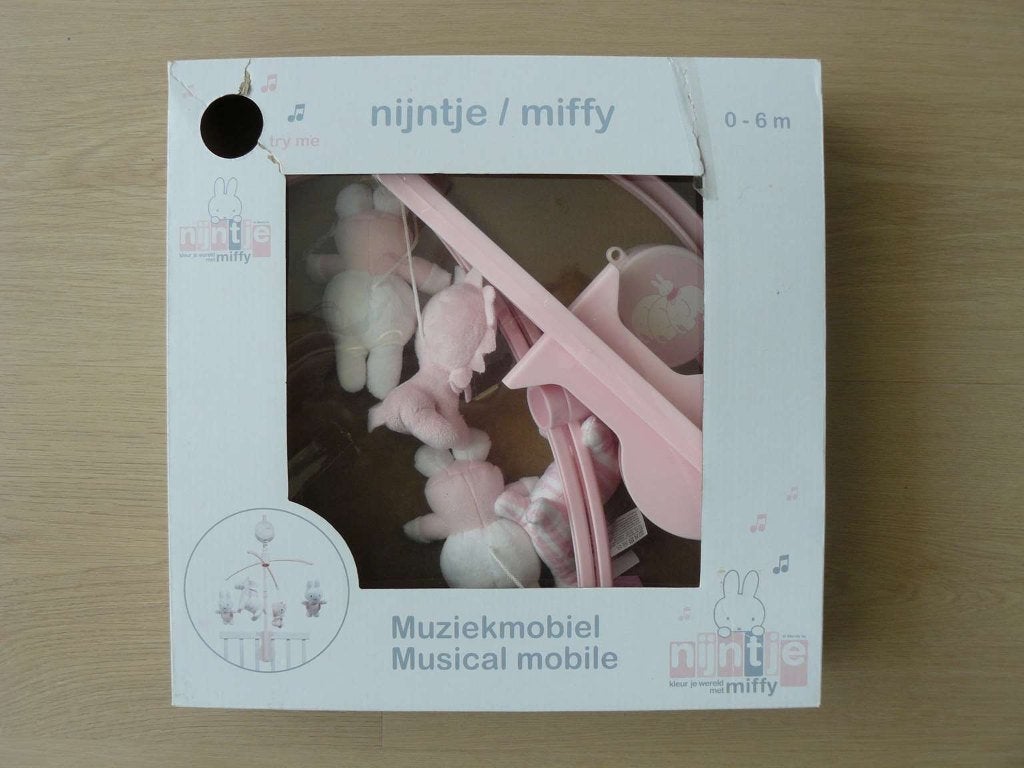 Roze Nijntje boxmobiel van Tiamo., Ophalen of Verzenden, Zo goed als nieuw, Mobiel, Met geluid