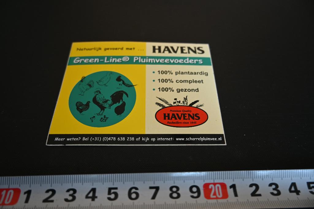 sticker HAVENS Green - Line Pluimveevoeders, Ophalen, Zo goed als nieuw