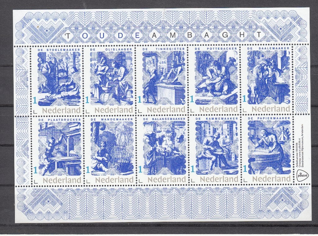 Persoonlijke "oude Ambachten"  10 verschillende, Ophalen of Verzenden, Na 1940, Postfris