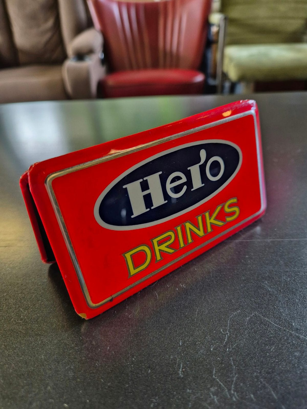 Hero Drinks vintage menukaart houder / Clipper, Ophalen of Verzenden, Gebruikt, Gebruiksvoorwerp