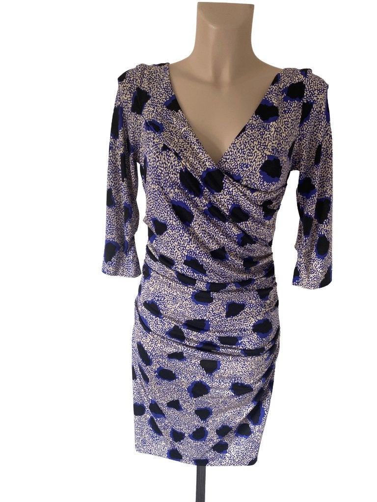 Diane von Furstenberg jurk S, Maat 38/40 (M), Blauw, Ophalen of Verzenden, Zo goed als nieuw