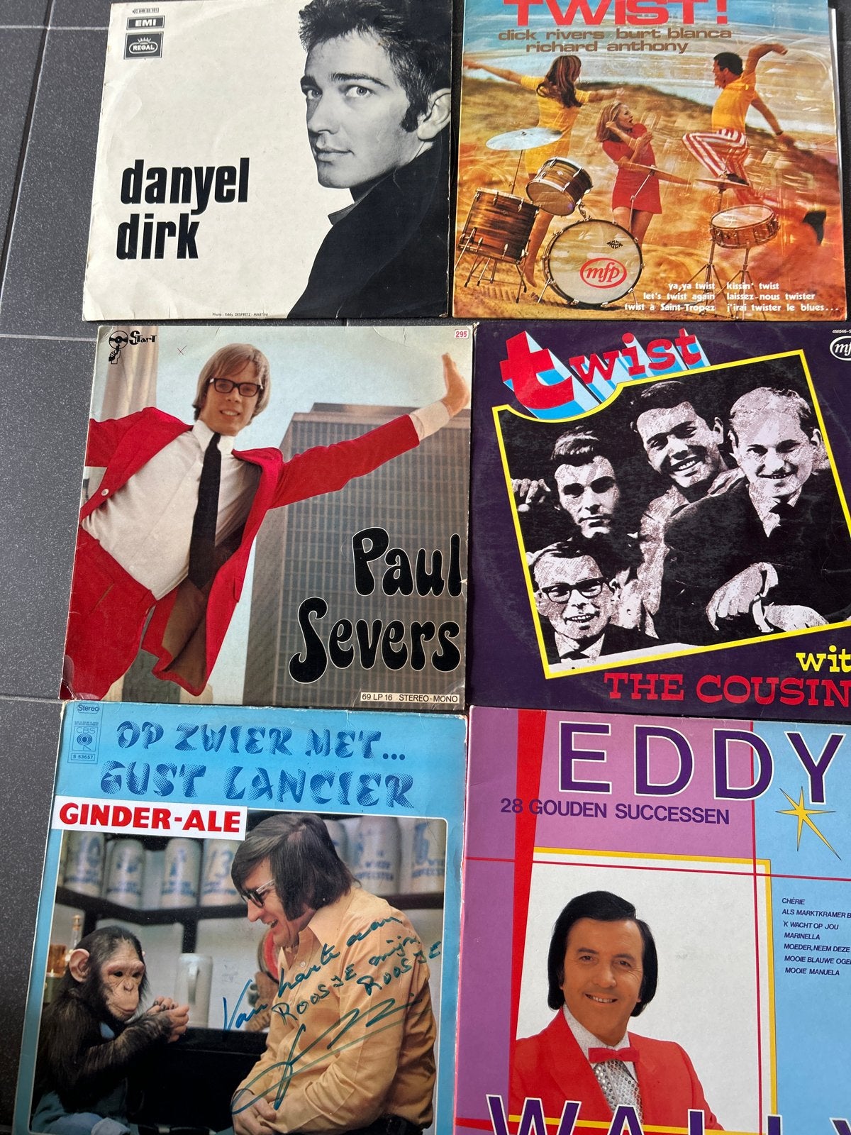 Set Vlaamse artiesten LP's, incl. gesigneerde Gust Lancier, LP, Gebruikt, Gesigneerd, Ophalen of Verzenden