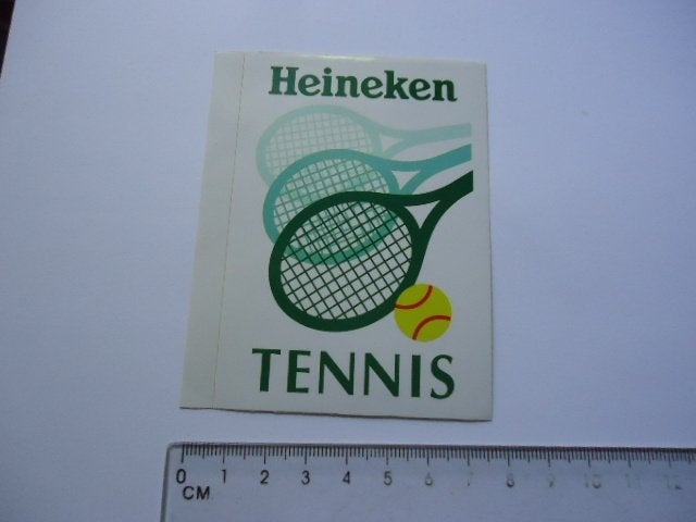sticker oud Heineken tennis vintage retro sport, Verzenden, Zo goed als nieuw, Bedrijf of Vereniging