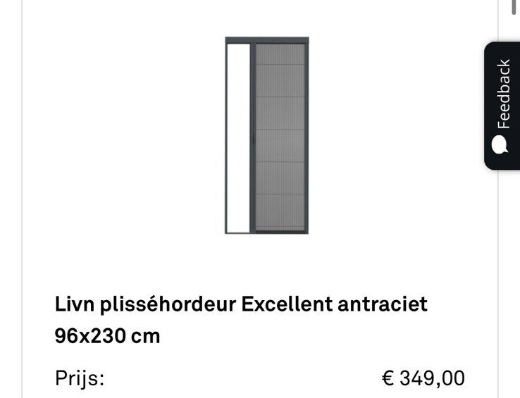 Plisse hordeur, Huis en Inrichting, Ophalen, 93 cm, Metaal, Karwei