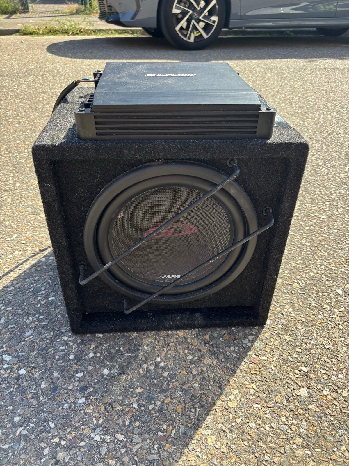 Alpine Subwoofer SBE-1044BR met Versterker, Ophalen of Verzenden, Gebruikt